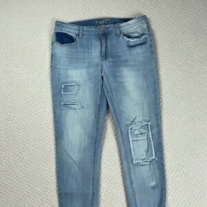 Rue 21 Ankle Jegging Distressed Denim Blue Jeans